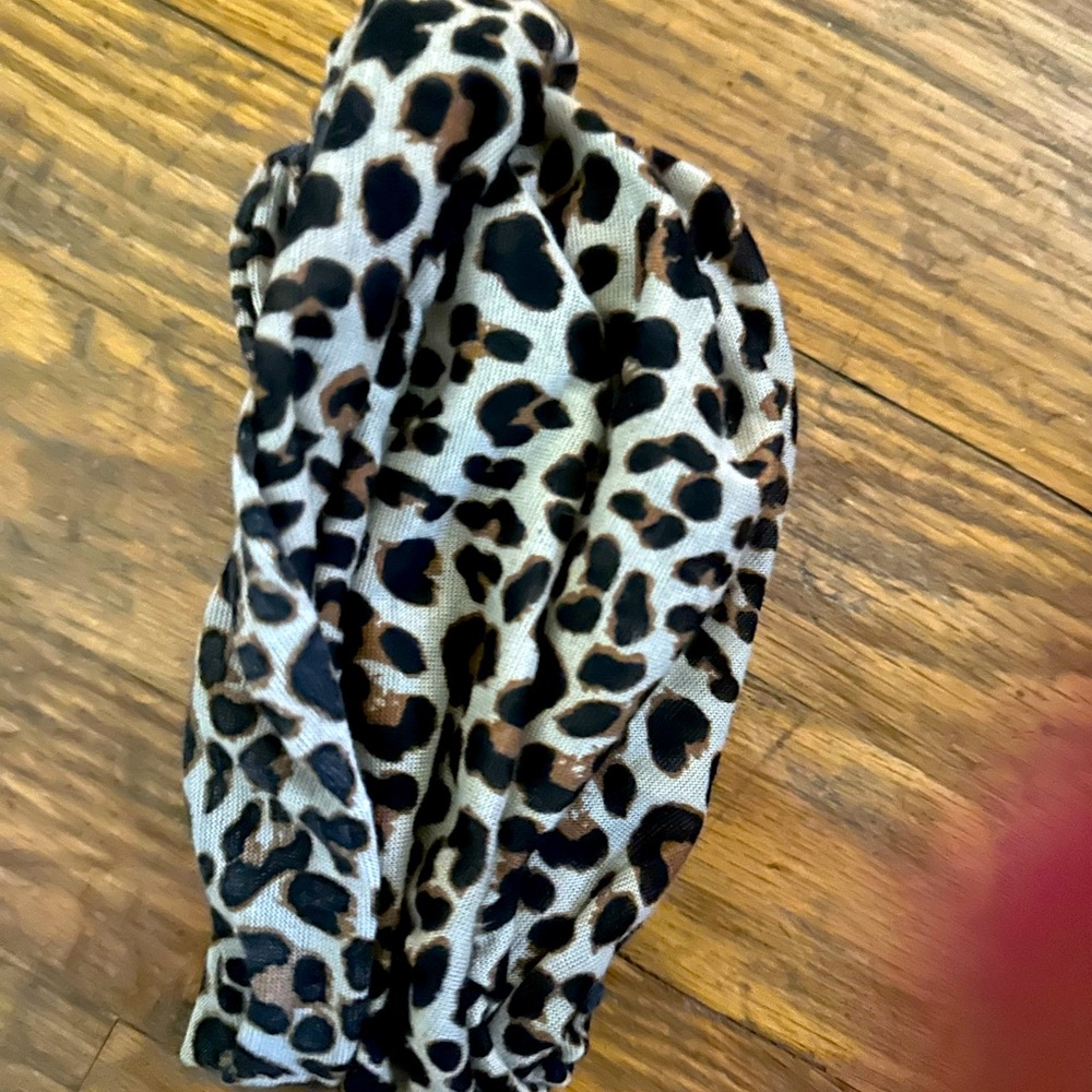 Two leopard print stretchy headbands